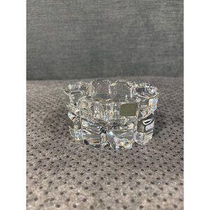 Mikasa Germany Crystal Geometric Candle Holder Handcrafted Art Glass